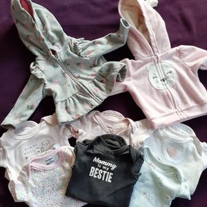 NEWBORN 2 sweater & 6 onesies